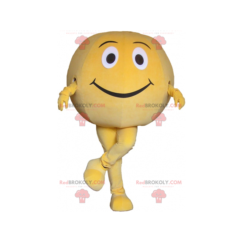 Mascotte de balle jaune géante. Mascotte ronde - Redbrokoly.com