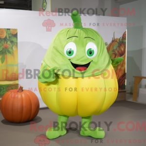 Lime Green Pumpkin mascot...