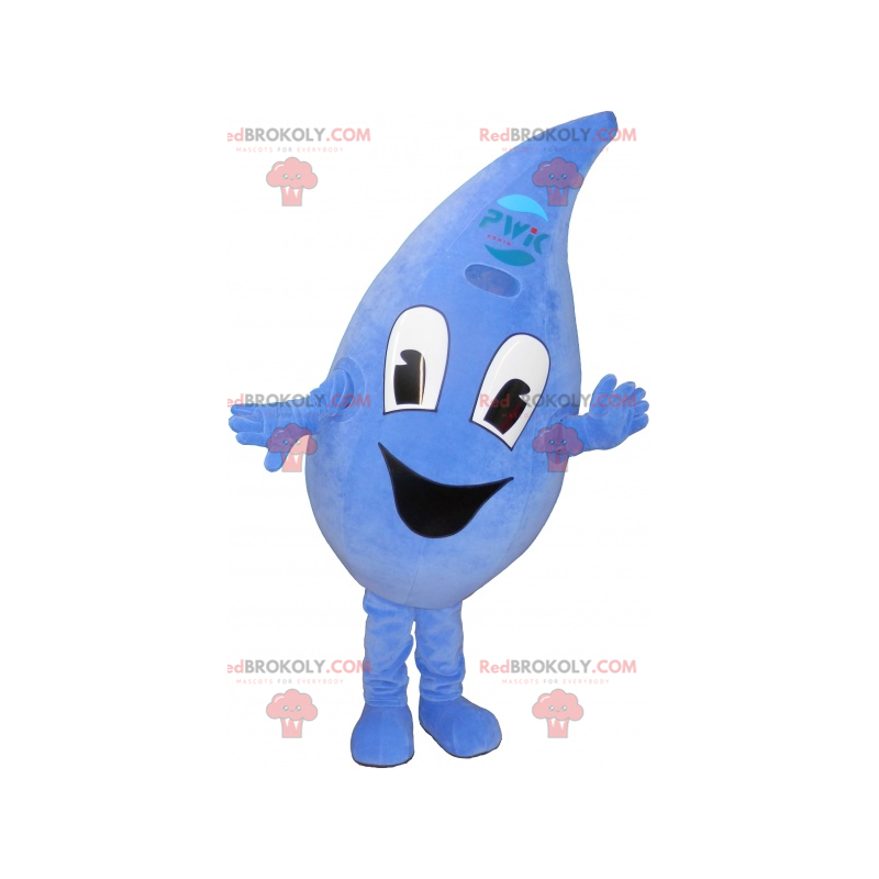 Mascotte de goutte d'eau bleue géante - Redbrokoly.com