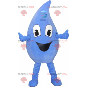 Mascotte de goutte d'eau bleue géante - Redbrokoly.com