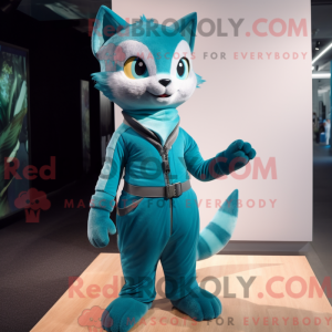 Maskottchenkostüm Teal Cat...