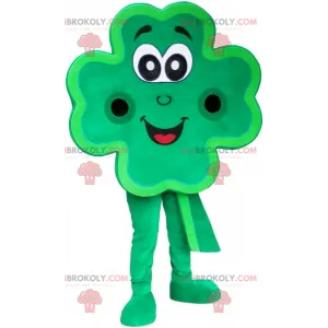 Green giant 4 leaf clover mascot smiling - Redbrokoly.com