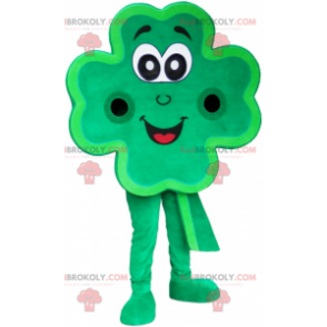 Green giant 4 leaf clover mascot smiling - Redbrokoly.com