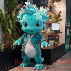 Teal Axolotls mascot...