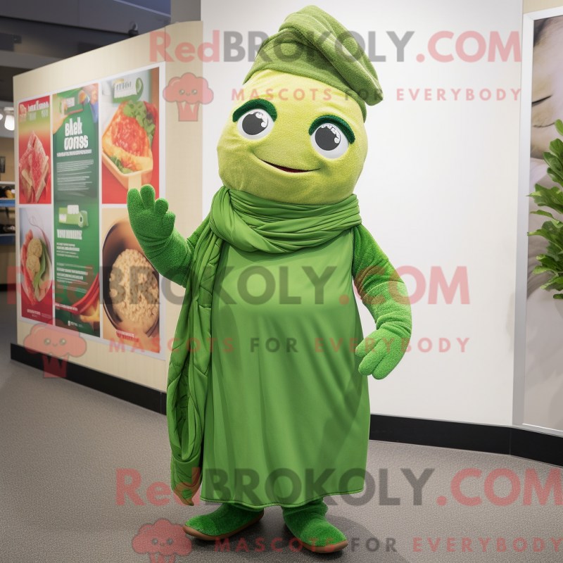 Fantasia de mascote de Espinafre com vestido envelope e luvas sem dedos - Mascotes de espinafre - RedBrokoly.com