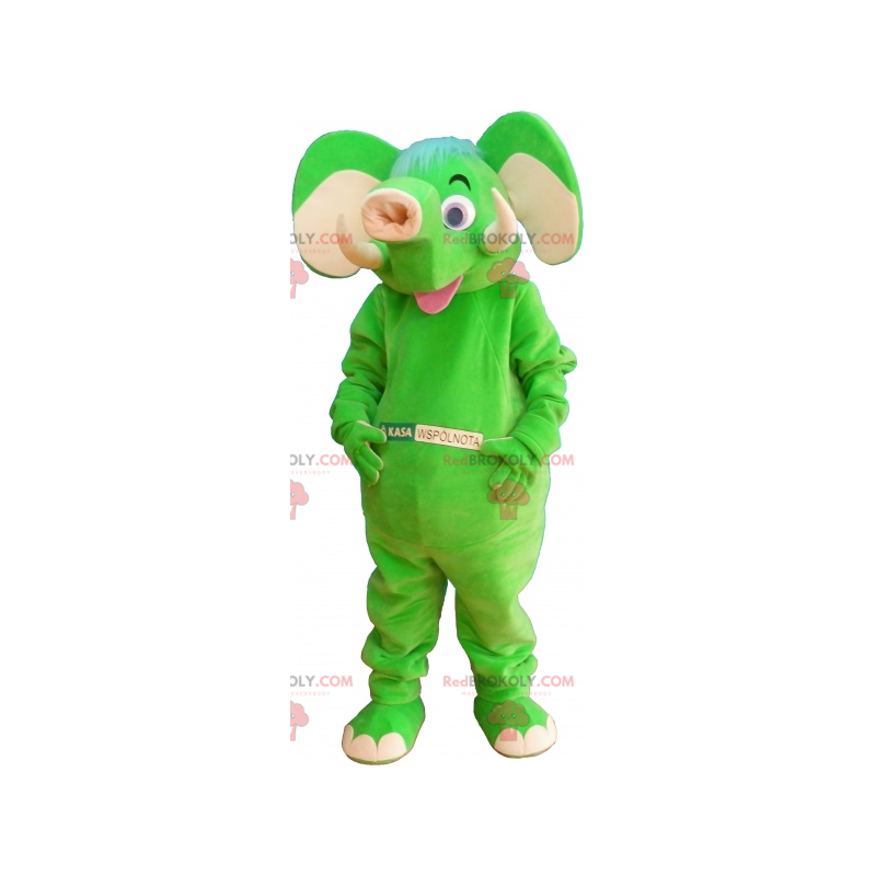 Neon grønn elefant maskot - Redbrokoly.com
