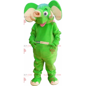 Mascotte d'éléphant vert fluo - Redbrokoly.com