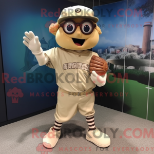 Beżowe baseballhanske...