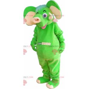 Mascotte d'éléphant vert fluo - Redbrokoly.com