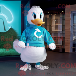 Maskotdraktfigura Cyan Swan...