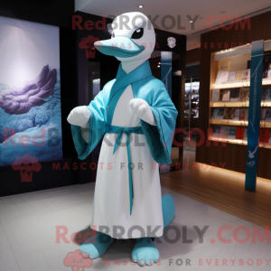 Maskotdraktfigura Cyan Swan...