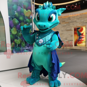 Cyan Dragon Maskottchen...