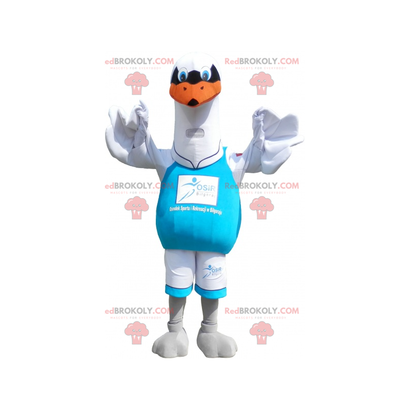Mascot grote witte meeuw. Vogel kostuum - Redbrokoly.com