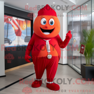 Röd anheng maskot kostyme...
