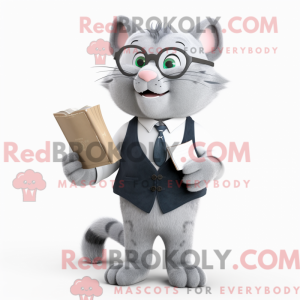 Grijze kat mascotte kostuum...
