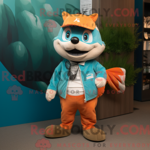 Turkis laks maskot kostume...