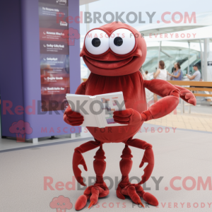 Maroon Crab mascot costume...