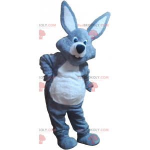 Mascotte de lapin gris et blanc géant - Redbrokoly.com