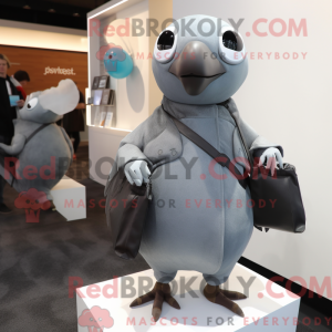 Grey Pigeon maskot kostume...