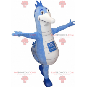 Big blue and white seahorse mascot - Redbrokoly.com