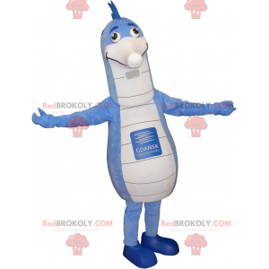 Mascote grande cavalo-marinho azul e branco - Redbrokoly.com