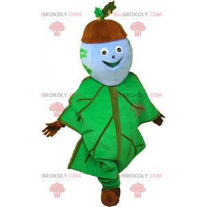 Acorn mascot dressed in oak leaf - Redbrokoly.com