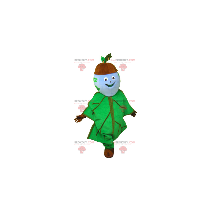 Mascote da bolota vestido com folha de carvalho - Redbrokoly.com