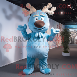 Sky Blue Rendier mascotte...