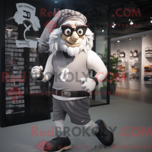 Grå piratmaskotkostumefigur...