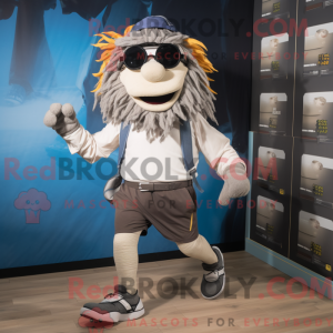 Grå piratmaskotdraktfigur...