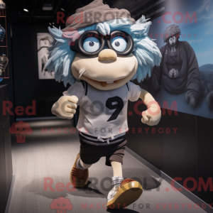 Gray Pirate mascot costume...