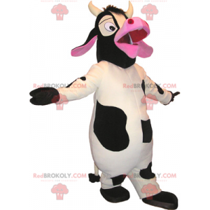 Černá a růžová bílá kráva maskot - Redbrokoly.com