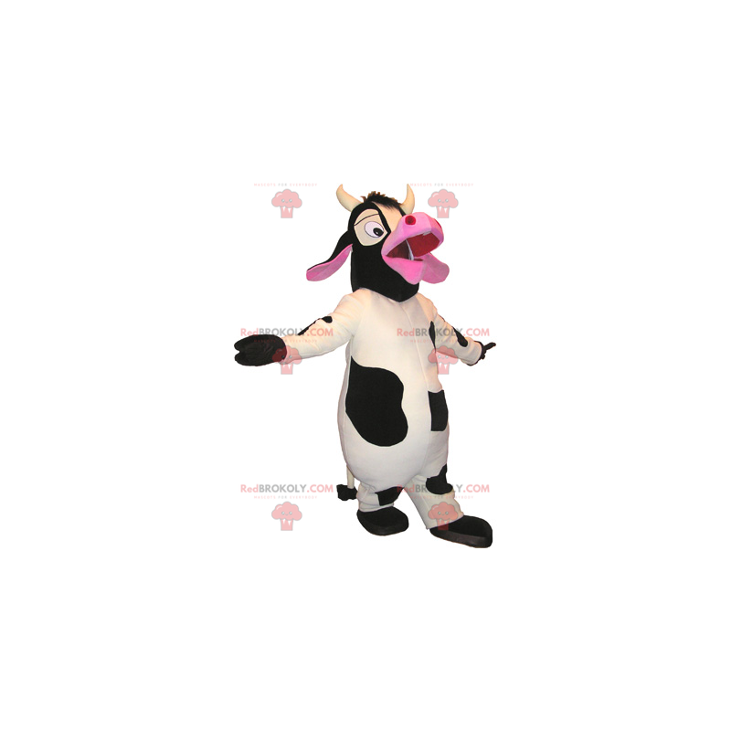 Schwarzes und rosa weißes Kuhmaskottchen - Redbrokoly.com