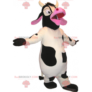 Zwart en roze witte koe mascotte - Redbrokoly.com