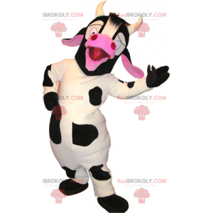 Mascote vaca preto e rosa branco - Redbrokoly.com