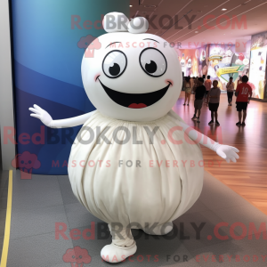 Hvid akrobat maskot kostume...