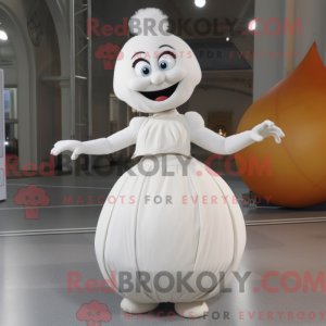 Hvid akrobat maskot kostume...