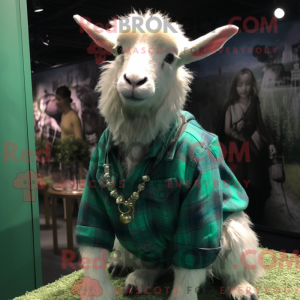Grön angora geit maskot...