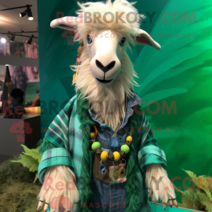 Grønn angora geit maskot...