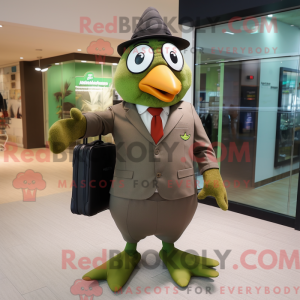 Olive Quail-mascottekostuum...
