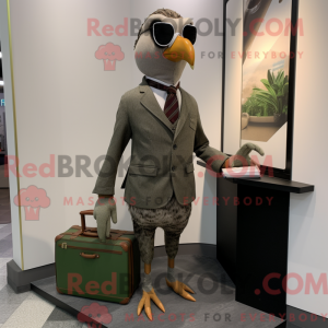 Olive Quail mascot costume...