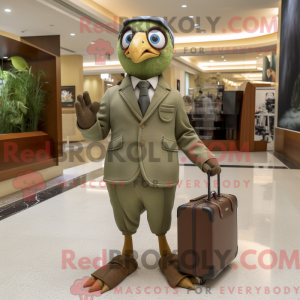 Olive Quail maskot kostume...