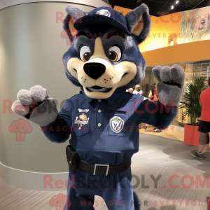 Navy Wolf maskot kostume...
