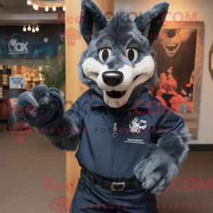 Navy Wolf-maskotdraktfigur...