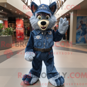 Navy Wolf-mascottekostuum...