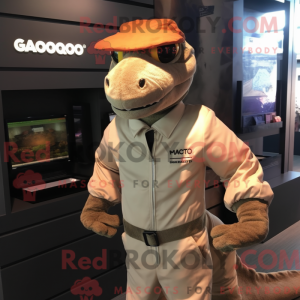 Peach Komodo Dragon maskot...