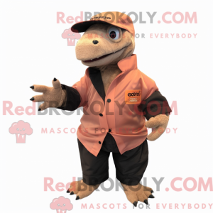 Peach Komodo Dragon mascot...