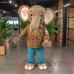 Brun Elephant maskot drakt...