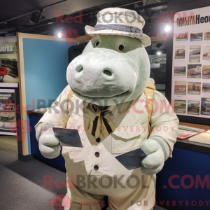 Creme flodhest maskot...