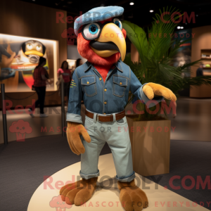 Tan Macaw maskot kostume...